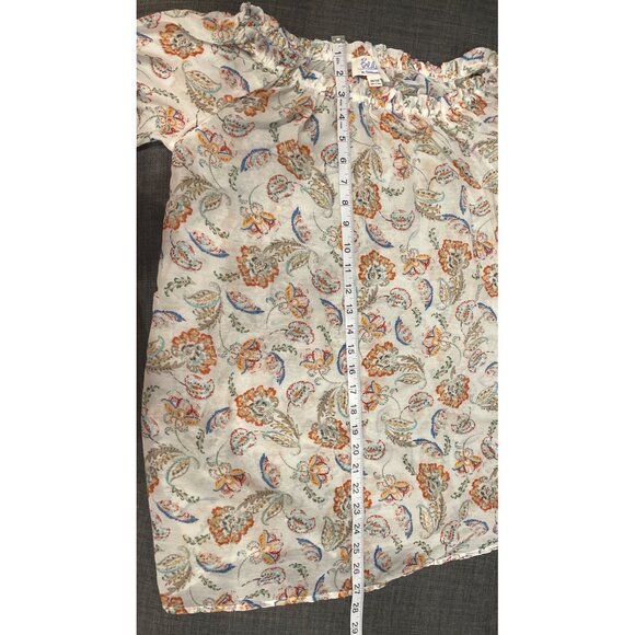Beach By Beachlunchlounge Paisley Print Off-Shoulder Blouse Flared Sleeves Sz XS - Picture 10 of 11